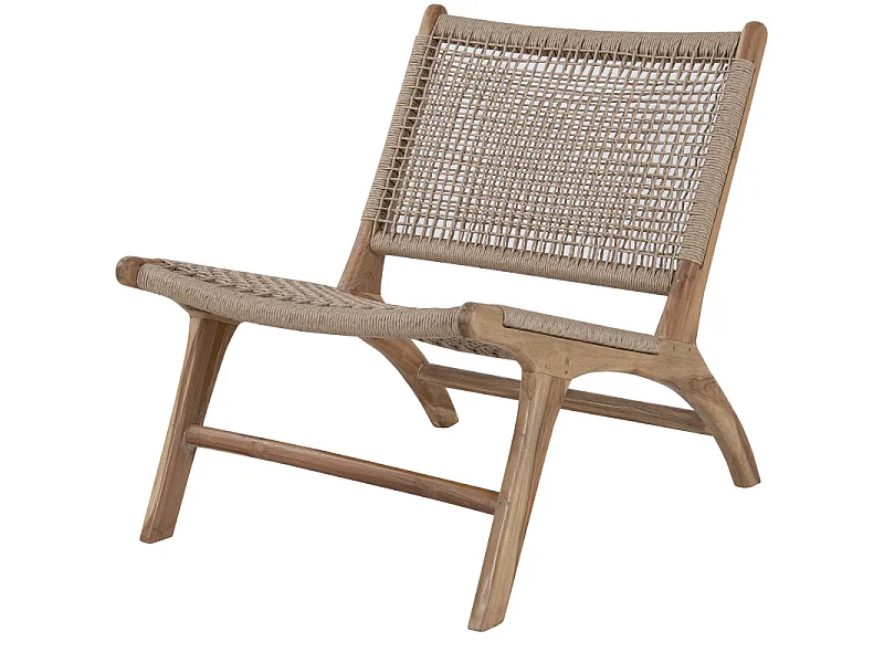 TIKY-Poltrona in teak e rattan