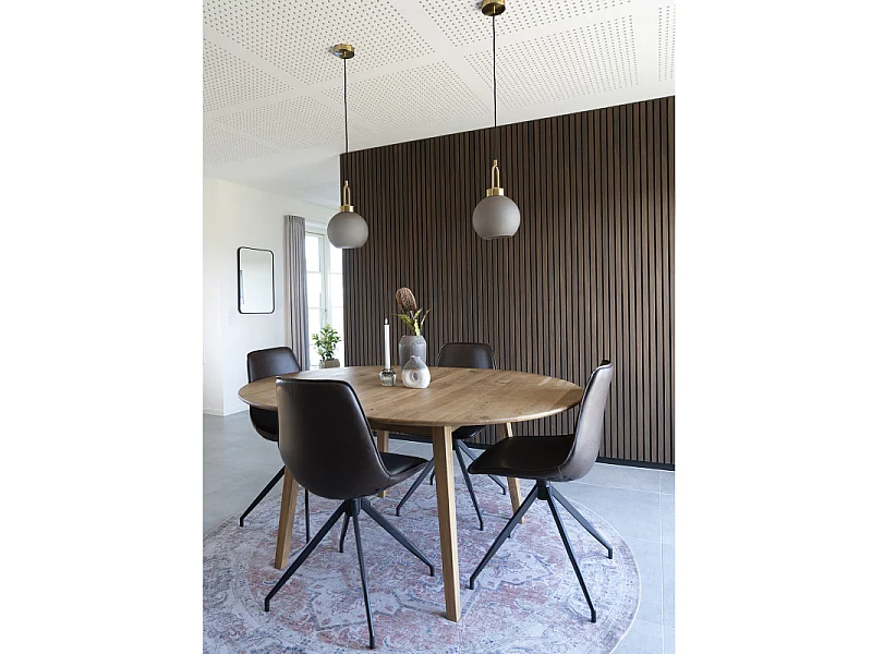 MEGEVE-Table à manger avec allonge papillon chêne ø118/158 cm