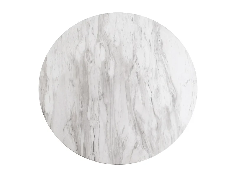 COOPER-Table à manger ronde 4 personnes ø110, décor marbre et laiton