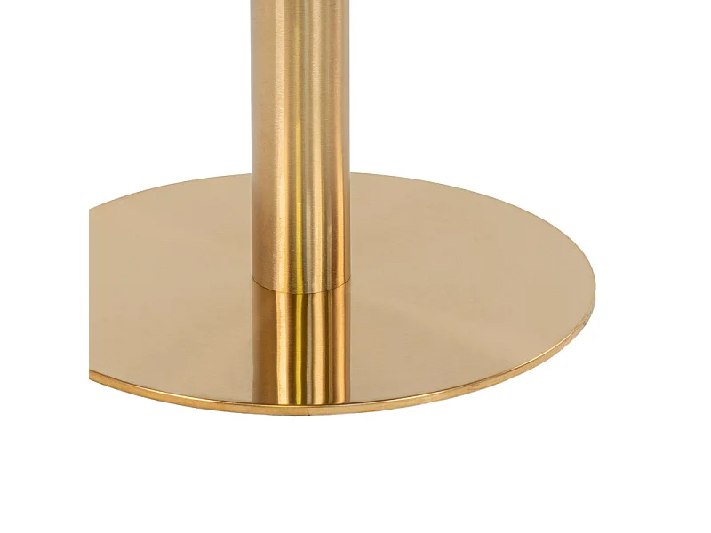COOPER-Table à manger ronde 4 personnes ø110, décor marbre et laiton