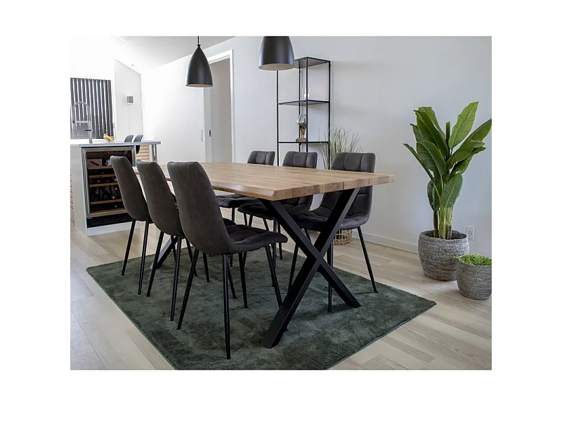 CALVI-Table repas à manger 6/8  personnes 200cm en chêne massif