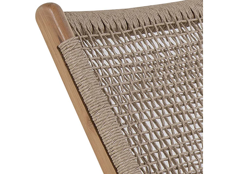 TIKY-Poltrona e poggiapiedi in teak e rattan