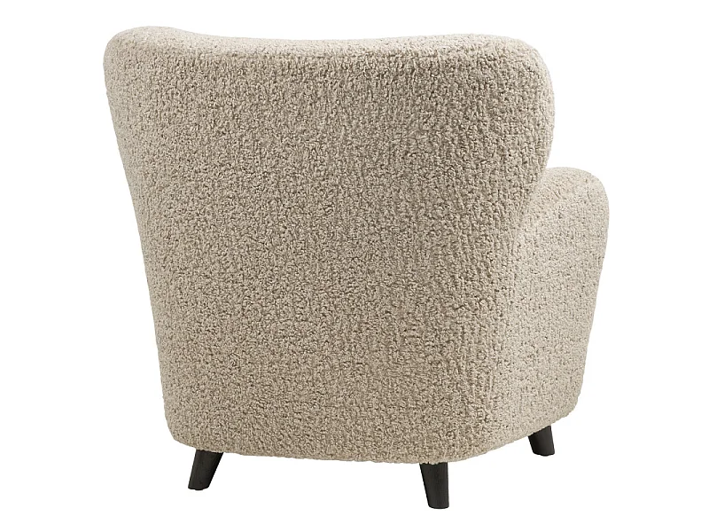 WINY-Poltrona lounge in tessuto bouclé marrone chiaro