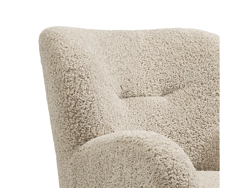 WINY-Poltrona lounge in tessuto bouclé marrone chiaro