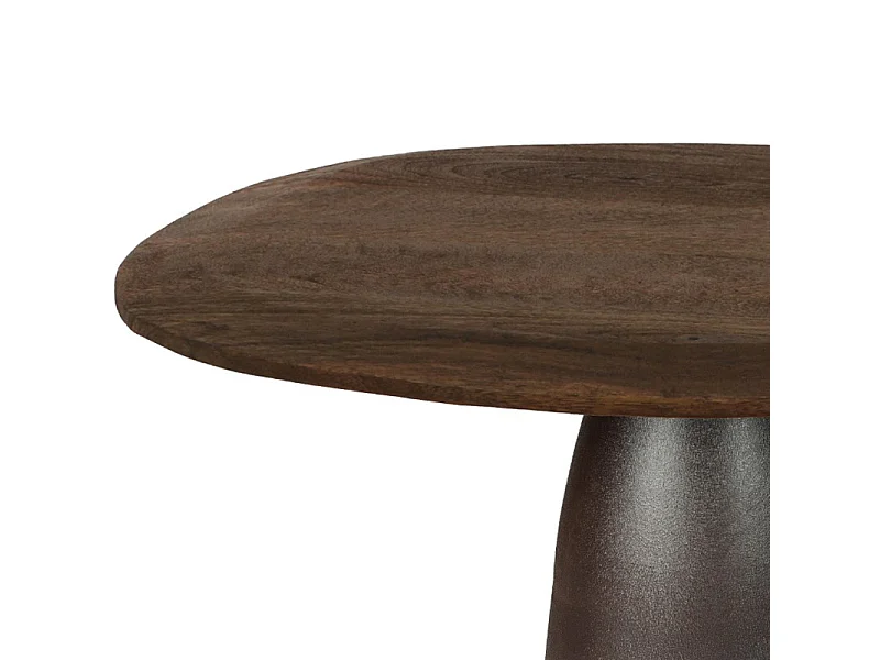 DYLON-Table à manger 4 personnes D120 cm en bois massif et métal