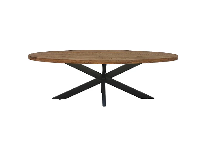 MANAUS-Table à manger ovale 6 personnes 160 cm en bois massif