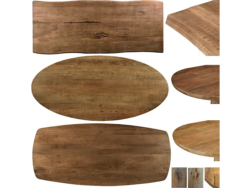 MANAUS-Table à manger ovale 6 personnes 160 cm en bois massif