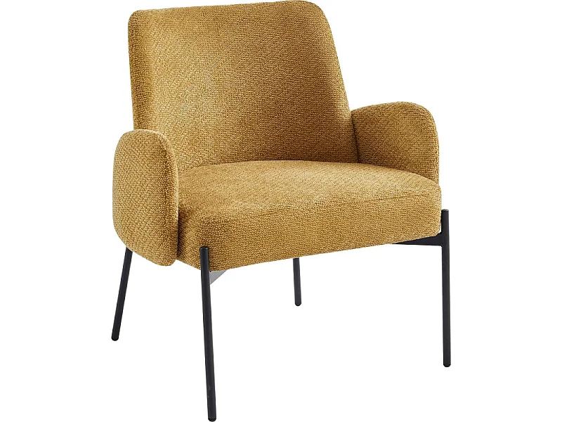 ALEX-Fauteuil en tissu Ikon Ocre
