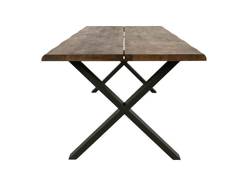 CALVI-Table repas à manger 10  personnes 240cm en chêne massif fumé