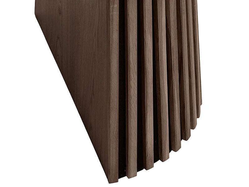 KAIRN-Table extensible ø120cm (160/200/240) chêne fumé