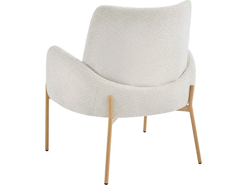 ALEX-Fauteuil en tissu Ikon Coloris Lin et métal chêne