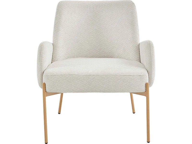 ALEX-Fauteuil en tissu Ikon Coloris Lin et métal chêne