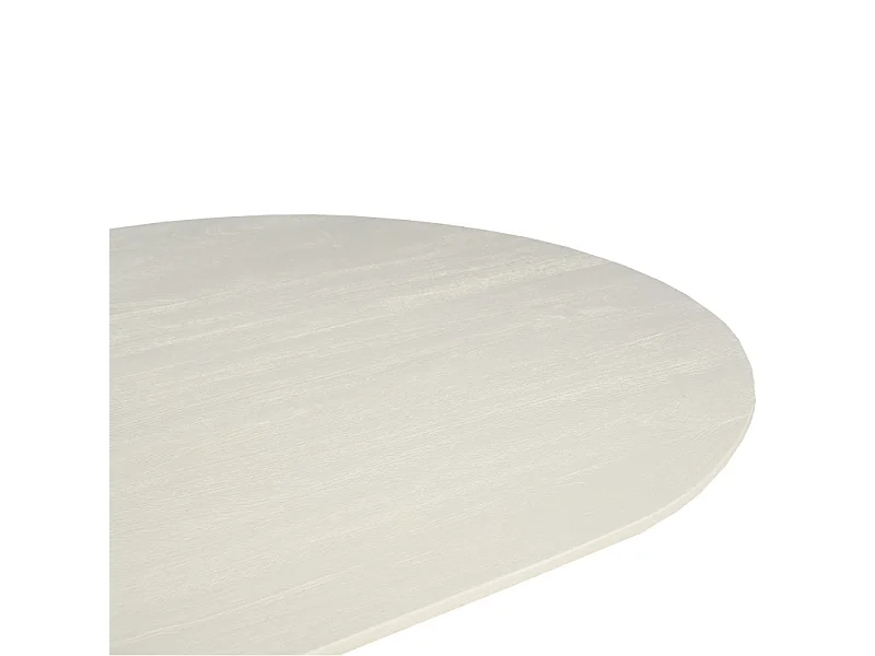 DOLCE-Table à manger Ovale 10 personnes 230 cm en bois massif Ivoire
