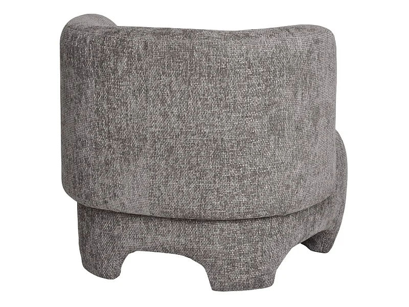 MOSS-Poltrona in tessuto ciniglia grigio