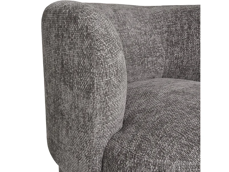 MOSS-Poltrona in tessuto ciniglia grigio