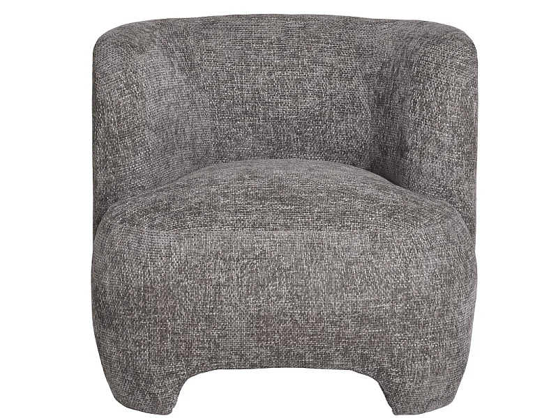 MOSS-Poltrona in tessuto ciniglia grigio