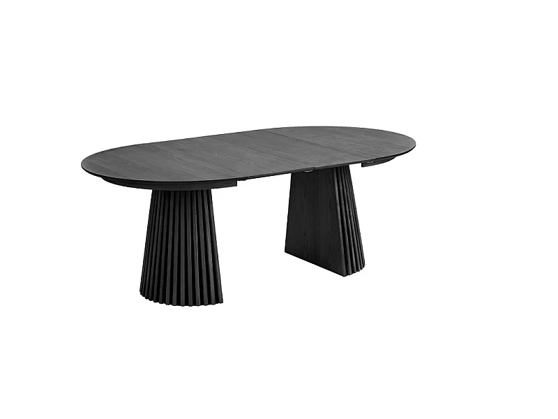 KAIRN-Table extensible ø120cm (160/200/240) chêne noir