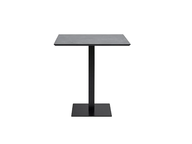 FADO-Table de café 2 personnes décor pierre et acier 70x70 cm