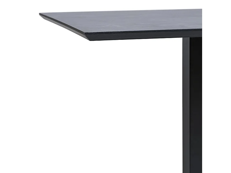 FADO-Table de café 2 personnes décor pierre et acier 70x70 cm