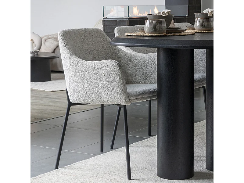 NEVADA- Table à manger 6/8 personnes 210 cm frêne noir