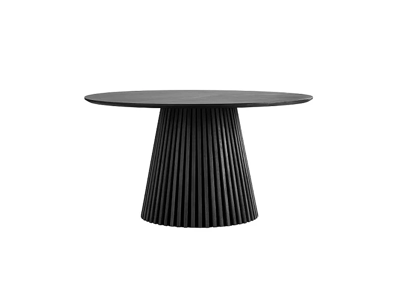 KAIRN- Table à manger ronde 4/6 personnes ø140 cm chêne noir