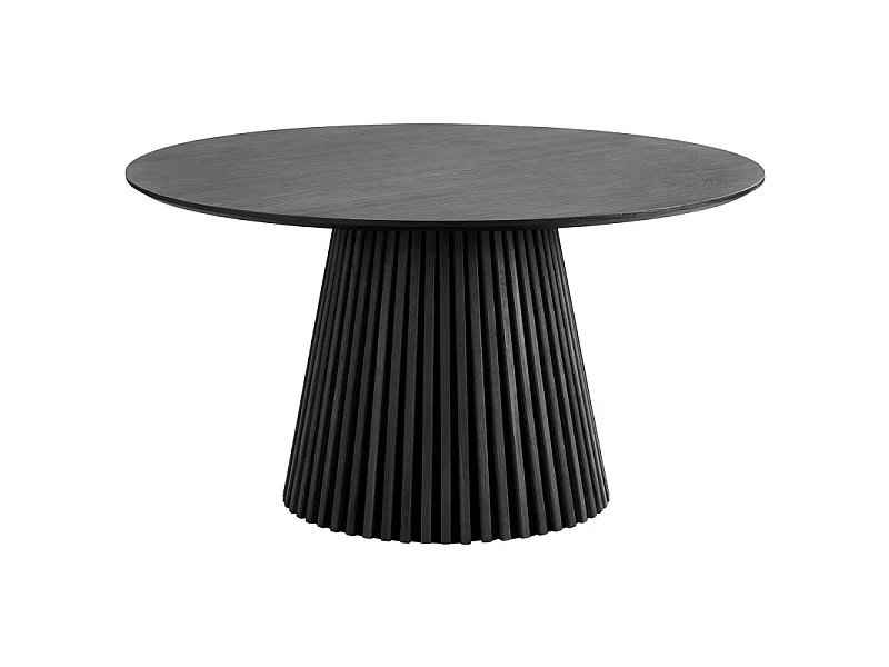 KAIRN- Table à manger ronde 4/6 personnes ø140 cm chêne noir
