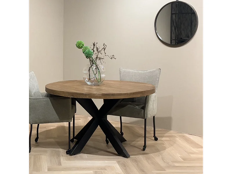 MANAUS-Table repas Ronde 4 personnes D130 cm en bois massif