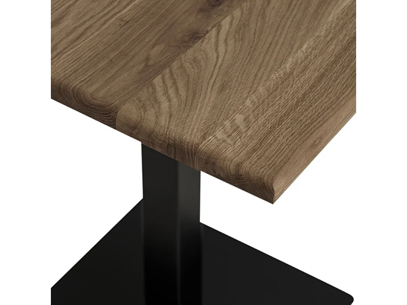 LIDO-Table de café en chêne massif fumé 70x70x cm