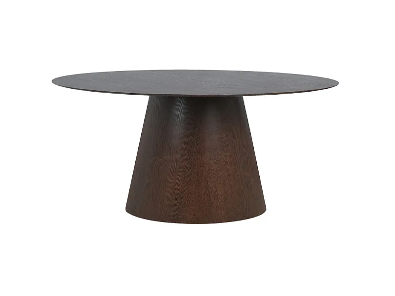 DOMIO-Table à manger ovale 6 personnes 160 cm noyer