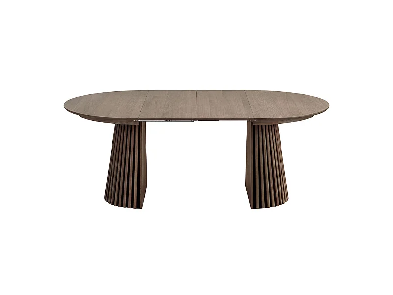 KAIRN-Table extensible 6/8 personnes ø120cm (160/200cm) chêne fumé
