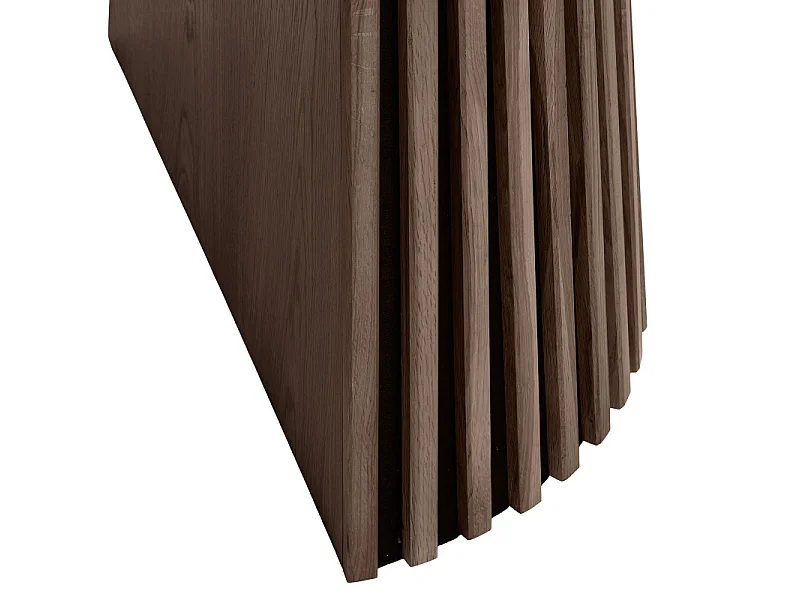 KAIRN-Table extensible 6/8 personnes ø120cm (160/200cm) chêne fumé
