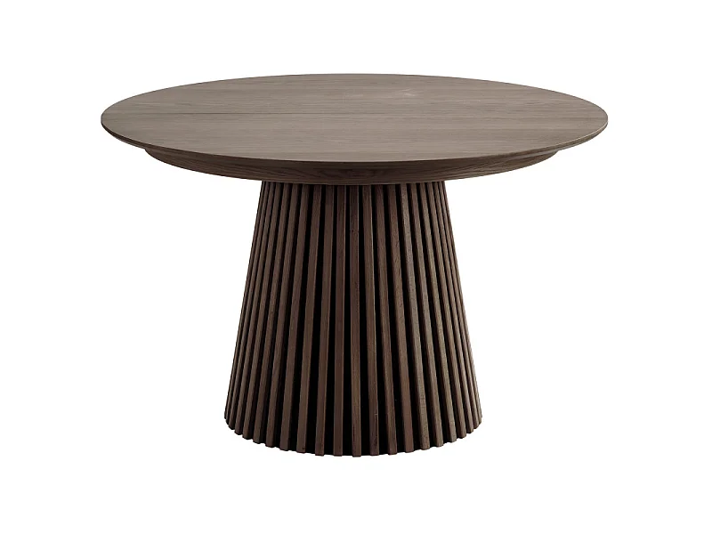 KAIRN-Table extensible 6/8 personnes ø120cm (160/200cm) chêne fumé