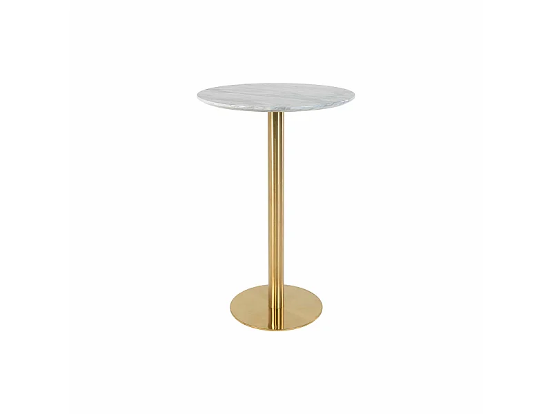 COOPER-Table de bar décor marbre et laiton ø70x105 cm