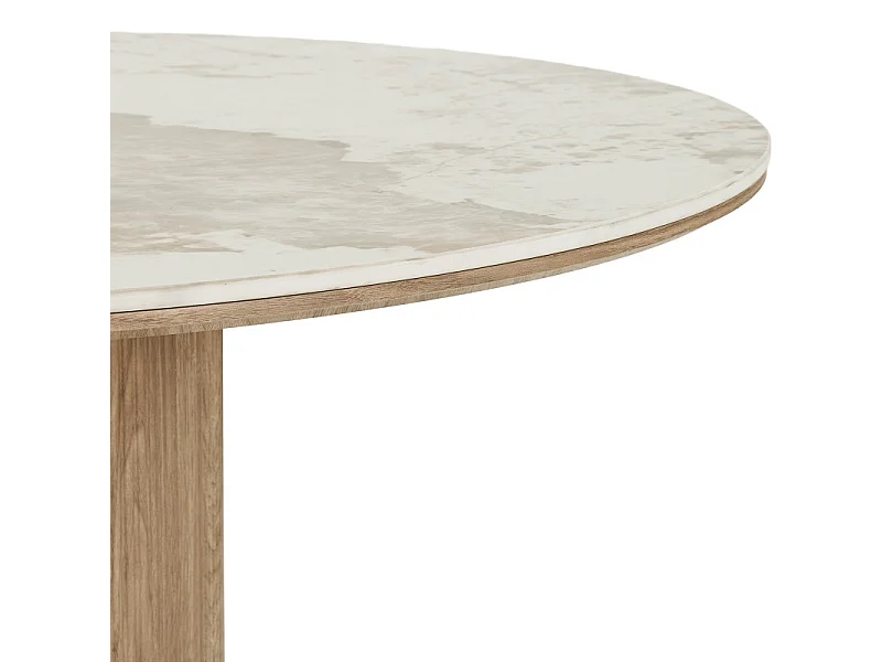 RHOD-Table à manger ronde 4 personnes ø120cm en céramique et bois