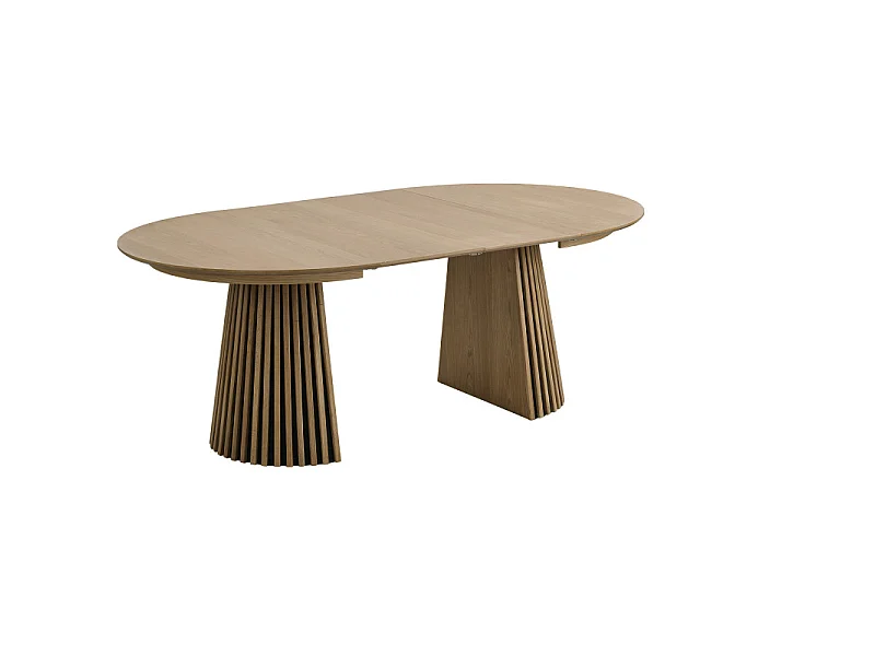 KAIRN-Table extensible 10/12 personnes ø120cm (160/200/240) chêne