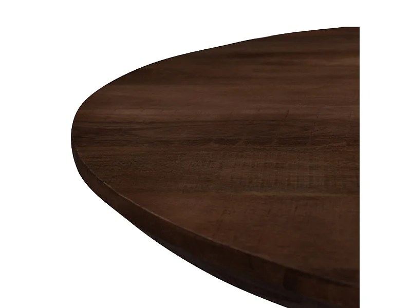 MACY-Table à manger ovale 8/10 personnes 210 cm en bois massif brun