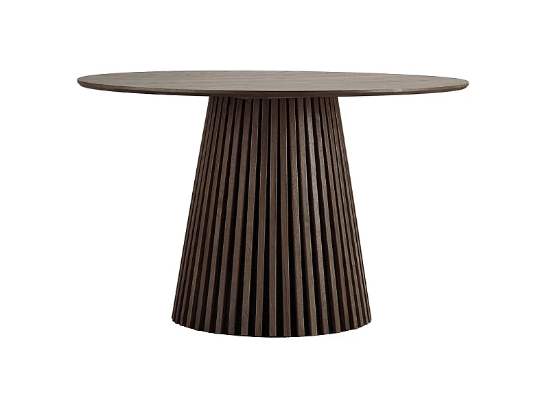 KAIRN- Table à manger ronde 4 personnes ø120 cm chêne fumé