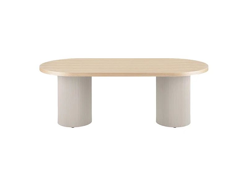 ASH-Table à manger ovale 8/10 personnes 220 cm, frêne et sable