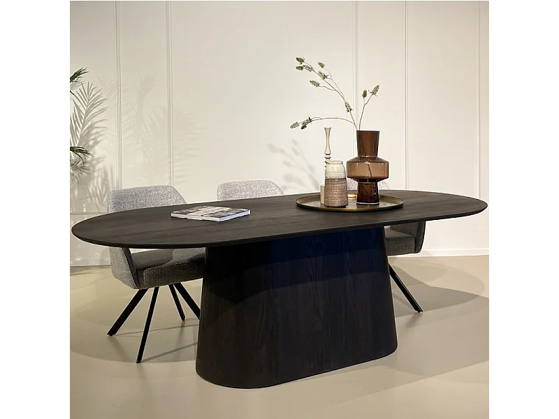 ROVERI-Table à manger ovale 10 personnes 230 cm Expresso