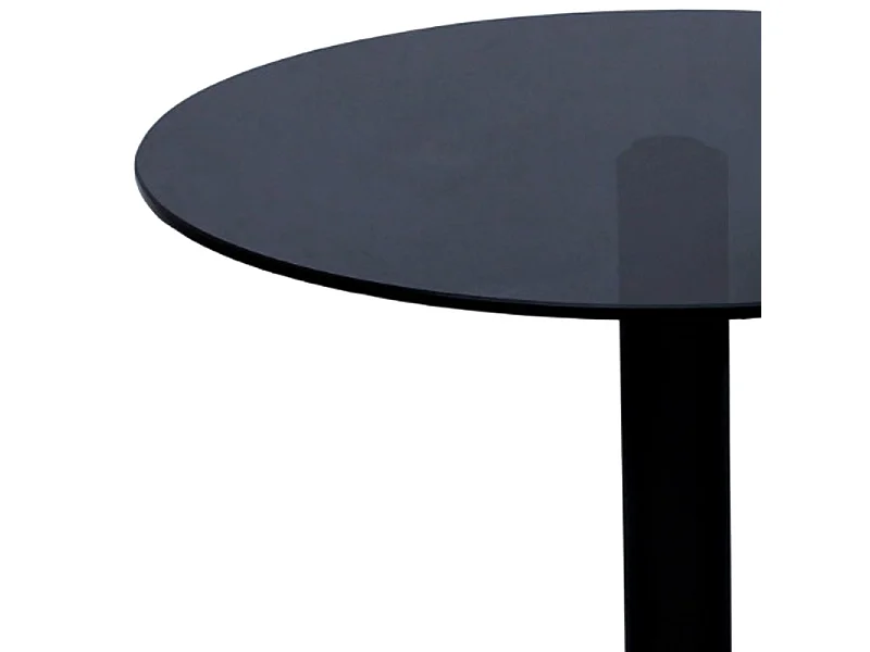 MIRO-Mesa de centro D55 cm cristal negro y acero lacado