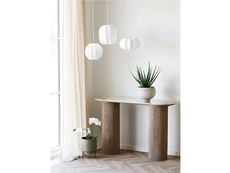 RHOD-Console en céramique et décor bois 120 cm