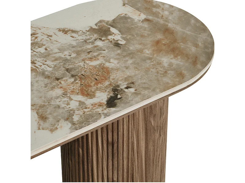 RHOD-Console en céramique et décor bois 120 cm