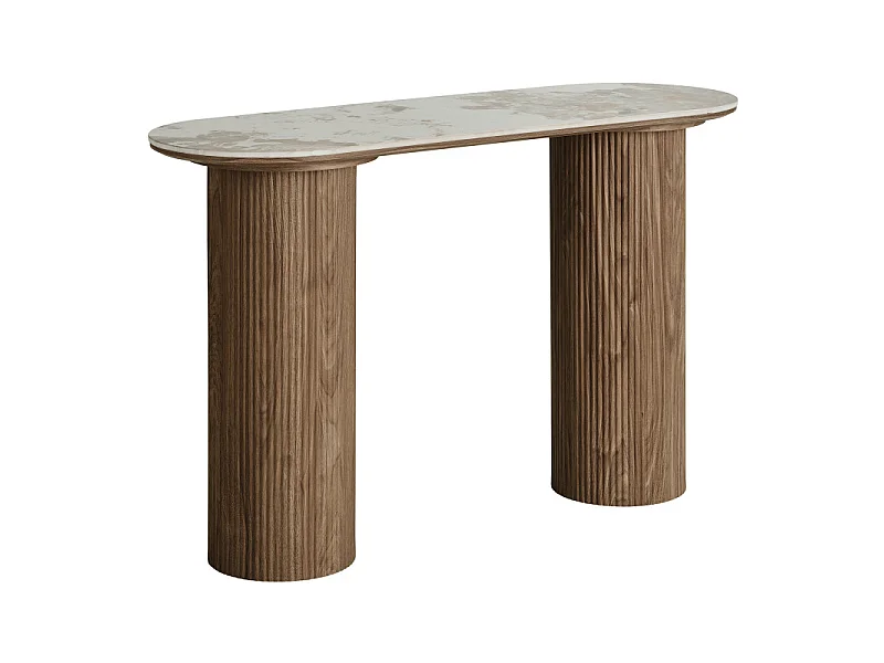 RHOD-Console en céramique et décor bois 120 cm