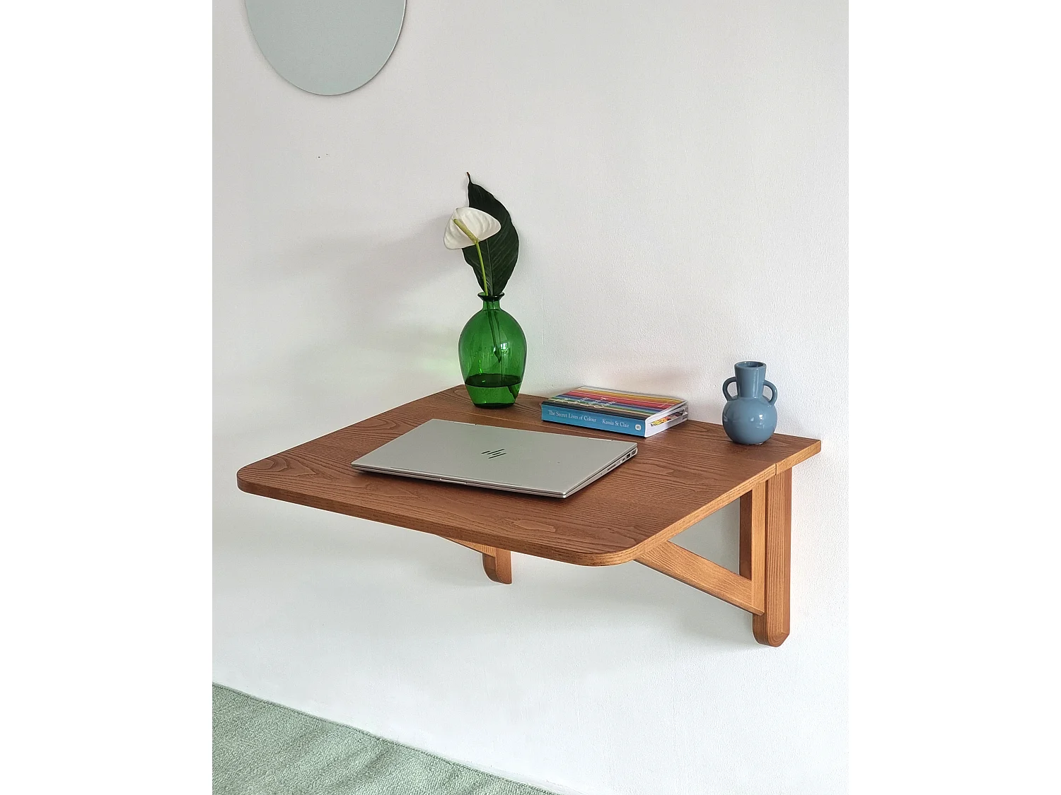 Table murale rabattable 60 x 70 cm Klapp Placage frêne naturel | Coloris chêne | Pour 2 personnes