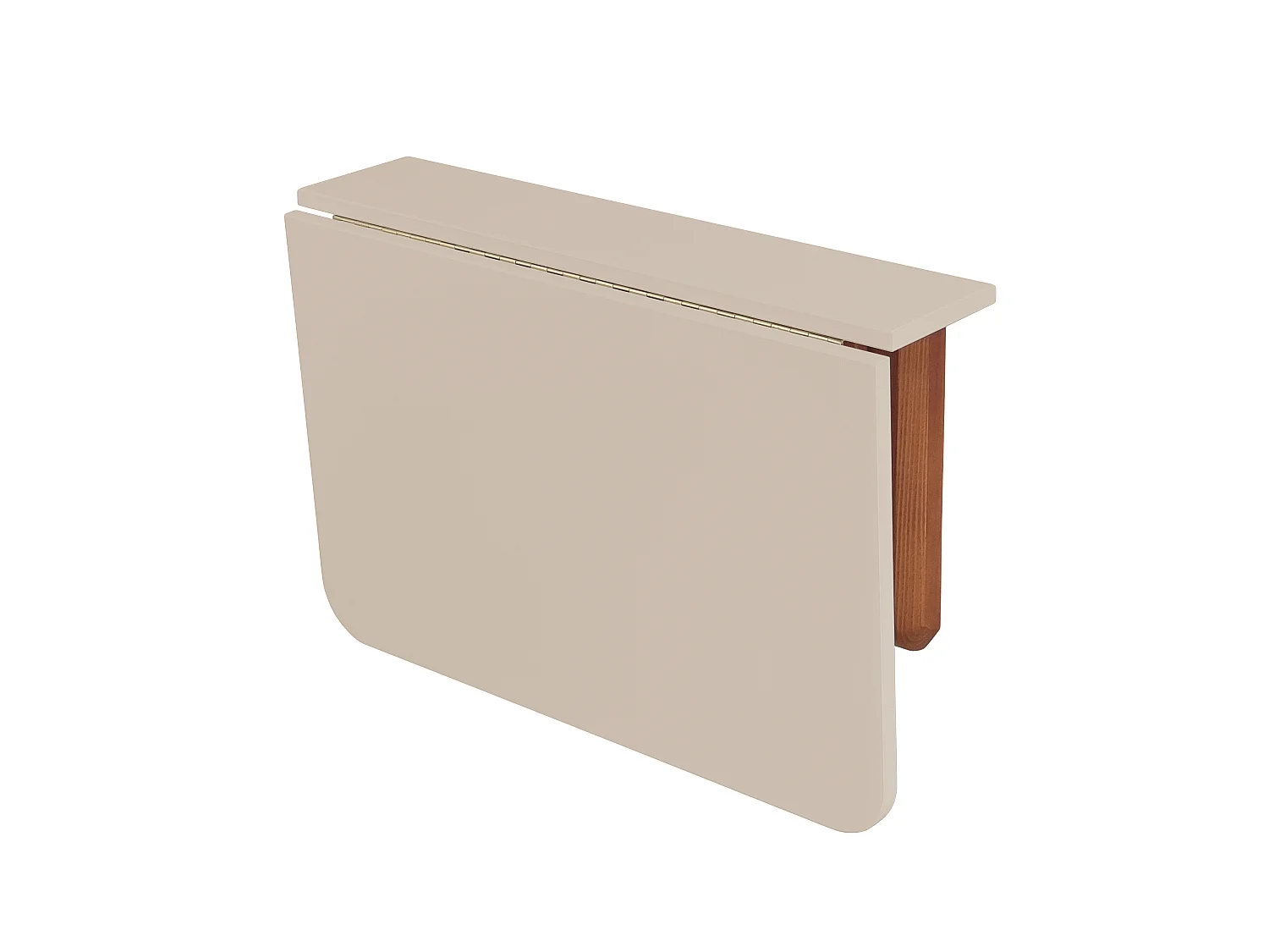 Table murale rabattable rectangulaire 60 x 70 cm Klapp | Beige brun | Pieds en frêne teinté chêne | Pour 2 personnes | Petit bureau