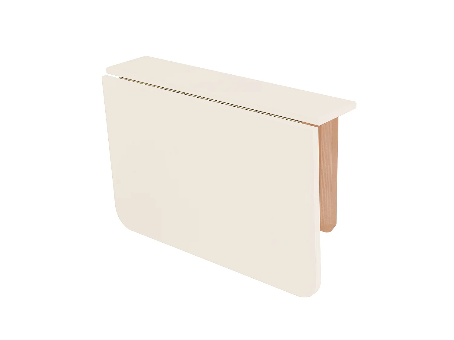 Table murale rabattable rectangulaire 60 x 70 cm Klapp | Blanc craie | Pieds en frêne naturel | Pour 2 personnes | Petit bureau