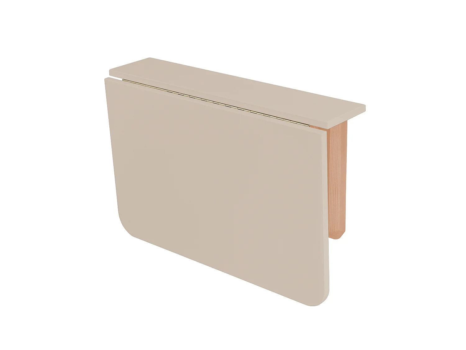 Table murale rabattable rectangulaire 60 x 70 cm Klapp | Beige brun | Pieds en frêne naturel | Pour 2 personnes | Petit bureau