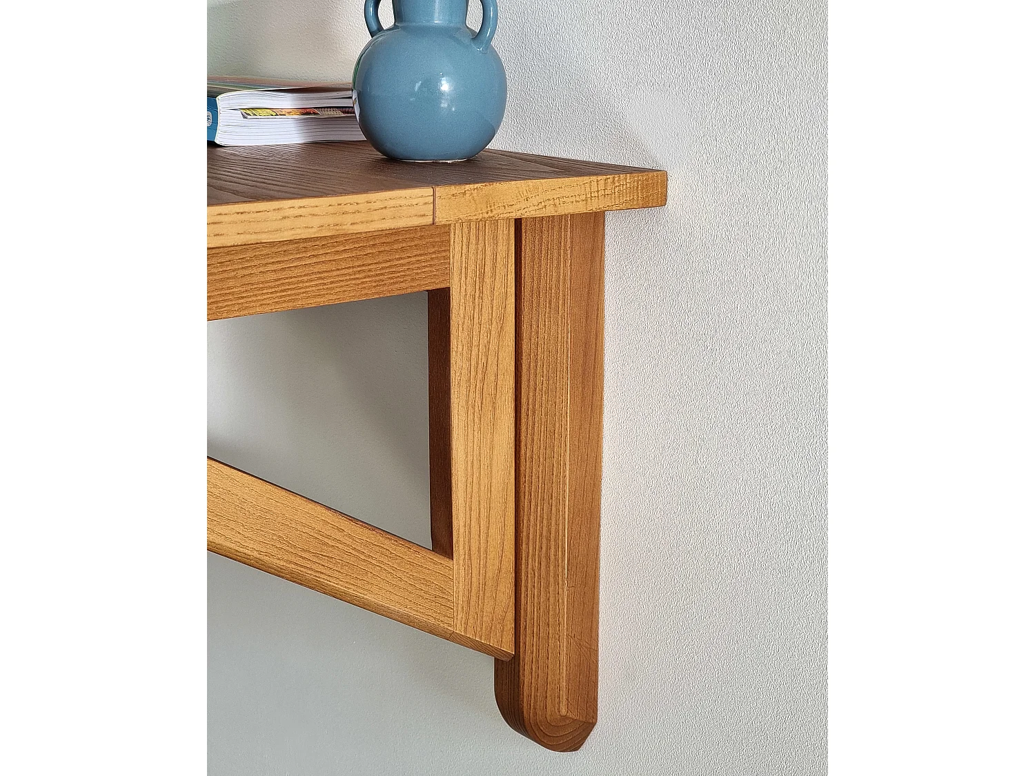 Table murale rabattable 60 x 70 cm Klapp Placage frêne naturel | Pour 2 personnes