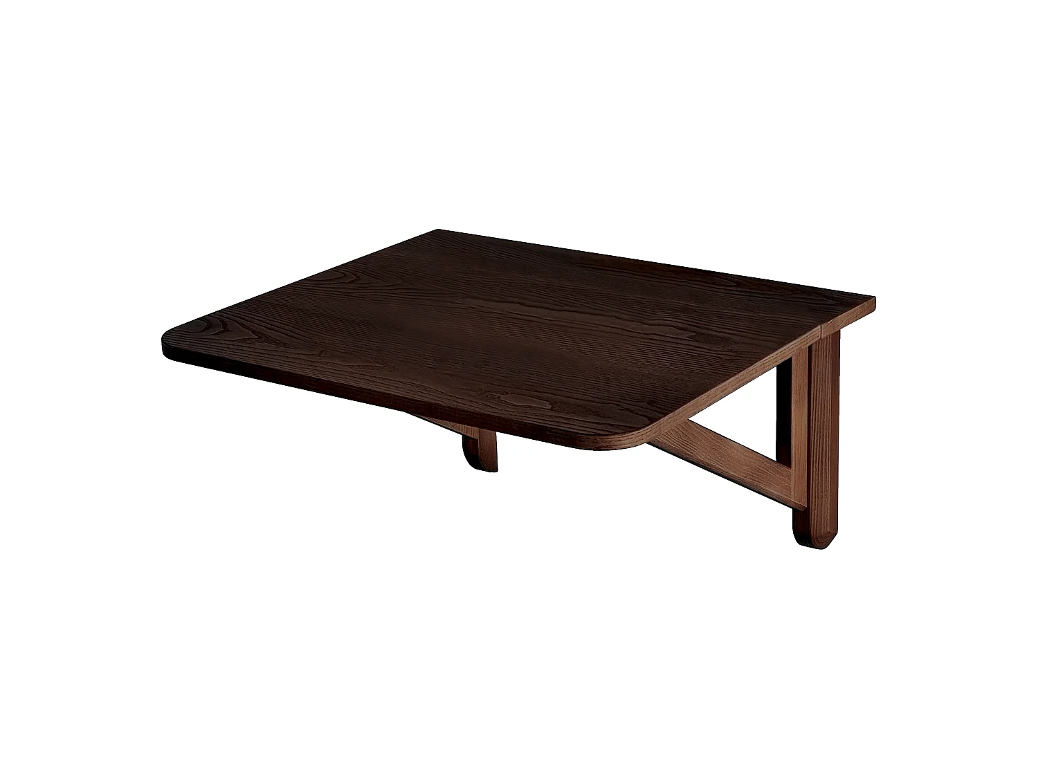 Table Murale Rabattable 60 x 100 Klapp, noyer, placage frêne, pour 2 personnes,Table murale pliable étagère rabattable, petit bureau, Ragaba