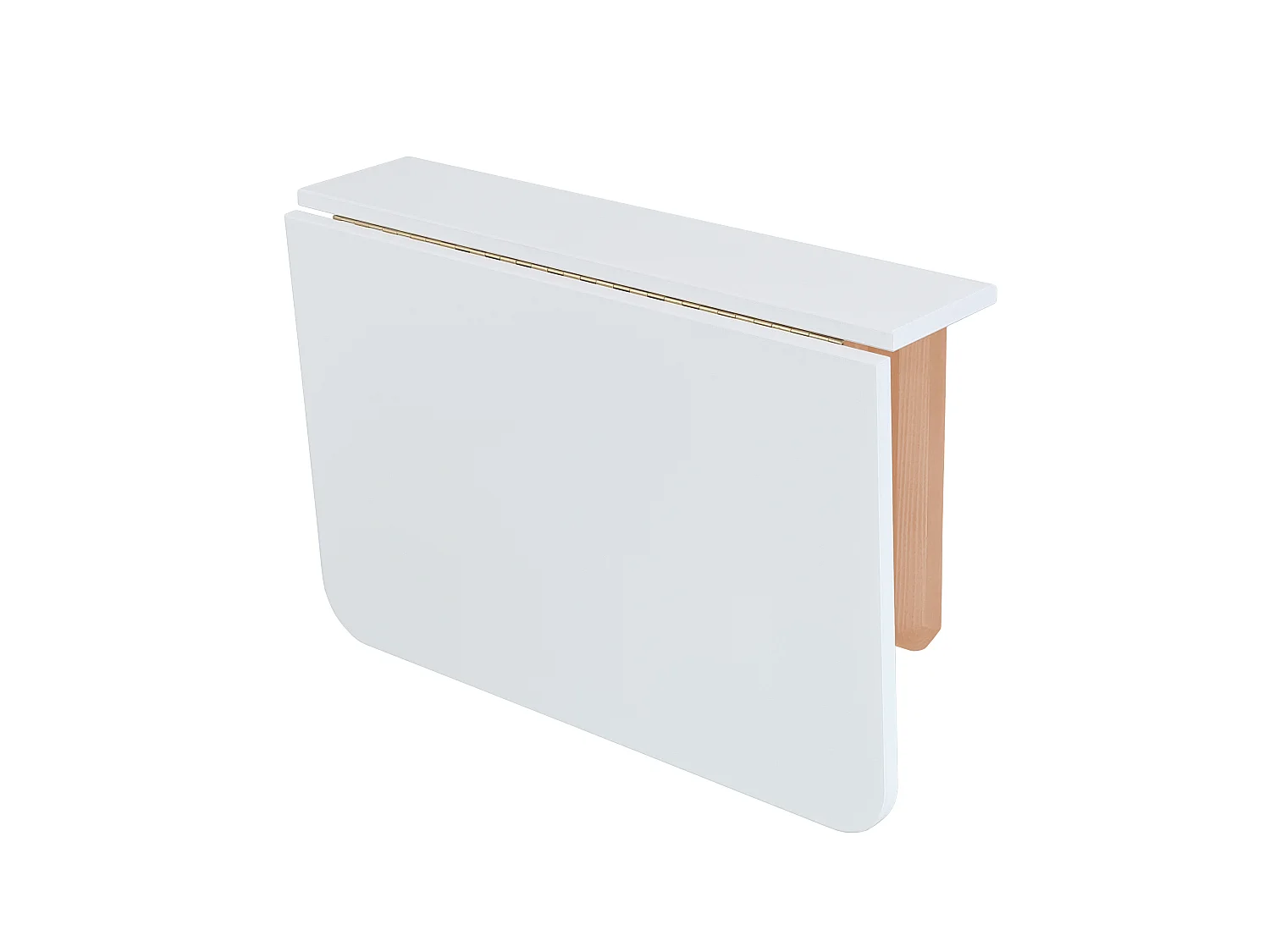Table murale rabattable rectangulaire 60 x 70 cm Klapp | Blanc | Pieds en frêne naturel | Pour 2 personnes | Petit bureau